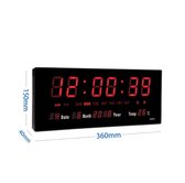 LED Klok / LED Number Clock / 47 x 23 CM  met Temperatuur & Kalender weergave / LED verlichting  Kleur rood