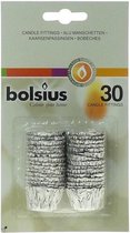 Bolsius kaarseringen 30 stuks zilver op blister verpakking