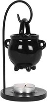 Hangende Ketel Oliebrander - Hanging Cauldron Oil Burner - zwart - Something Different - Witches Brew Collectie