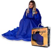 MikaMax Snuggie Rug - Plaid - Fleece Deken - Deken Met Mouwen - Hoodie Deken - Warmtedeken voor Volwassen en Kinderen - 150 x 215 cm - Blauw