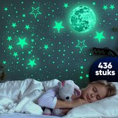 JUST23 Glow in the dark stickers -  436 stuks - Glow in the dark sterren - Stickers - Sterrenhemel - Glow in the dark - Muurstickers kinderkamer