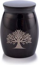 Mini Urn Zwart met Lifetree Symbool