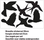 Vogelbescherming stickers raam ZWART | vogelstickers raam buiten | Zwarte raamstickers vogels