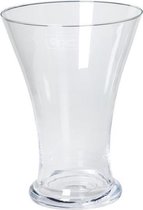 Taps uitlopende glazen vaas voor tulpen/bloemen boeketjes 25 cm - Bloemenvaas - Decoratieve vazen