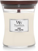 Woodwick Hourglass Medium Geurkaars - Linen