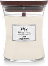 Woodwick Hourglass Medium Geurkaars - Linen