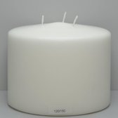 1x Witte multi lont kaars 15 x 12 cm 104 branduren - Geurloze kaarsen wit - Woondecoraties