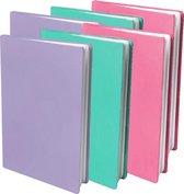 Dresz Rekbare boekenkaften - A4 formaat - Wasbaar - Pastel kleuren - 6 stuks