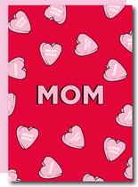 Kaart - Mom - Liefde - Grappig - Moederdag - Lief - Mama - Cadeautje - Geschenk - Rood