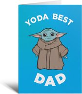 Yoda Best Dad - Kaart - Vaderdag Cadeautje - Vader - Papa - Star Wars - Grappig - Baby Yoda