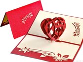 Popcards popupkaarten - Liefde  I Love you Ik houd van je, rood hart, Valentijn Valentijnskaart Valentijnsdag Moederdag Vaderdag Vriendschap pop-up kaart 3D wenskaart