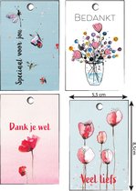 cadeaukaartjes bedankt - mini kaartje - dank je wel - kaartjes veel liefs - cadeaulabels