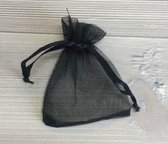 Organza Zakje - 7 x 9 cm - Cadeauzakjes / Kado Zakjes / Geschenkzakje / Juwelenzakje / Sieradenzakje – 100 Stuks - Zwart