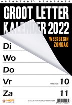 MGPcards - Grootletter kalender 2022 - Week begint op Zondag