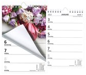 MGPcards - Weekblok (met Wire-O binding) 2022 - Week begint op Maandag - Bloemen - Roze