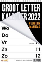 MGPcards - Grootletter kalender 2022 - Week begint op Maandag