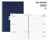 MGPcards - Bureau-agenda 2022 - A4 - Ringband - Spiraal - 7d/2p - Blauw