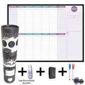 SOFUH® Whiteboard - Weekplanner & Maandplanner – Inclusief Whiteboard marker en Whiteboard wisser – Magnetische whiteboard – Agenda – Memobord, planbord, schoolbord