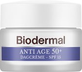 Biodermal Anti Age dagcrème 50+ - Dagcrème met hyaluronzuur en vitamine E - met - SPF15 - Helpt rimpels verminderen - 50ml