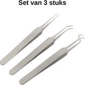 Professionele 3 Delige Mee-eters & Acne Verwijderen Set - Blackhead Killer - Remover Comedonenlepel - Puisten verwijderaar - Comedonendrukker - Mee-eter Lepel - Zilver