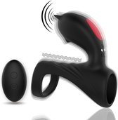 Viberoz Hero - Vibrerende Penis Sleeve met Clitoris en G-spot Stimulator - Met Afstandsbediening – Cockring Vibrerend – Sex Toys voor Mannen en Vrouwen - Koppels – Rabbit Vibrator -  9 Vibratie Standen – Waterdicht - Oplaadbaar - Valentijn Cadeau