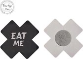 New Age Devi - Tepel plakkers - Kruis - Eat Me - Zwart - Sexy Nipplesticker - Burlesque - Nipple - Valentijnsdag - Valentijn
