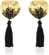 Pinch - Burlesque Shining Heart Gold/Black - Tepelkwastjes - Hart - Goud/Zwart - tepelkwasten