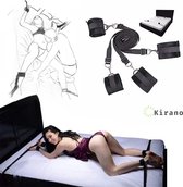 Bondage set - SM Bed Restraint Straps Handboeien - Bondage Sex Enkelboeien - BDSM -  Boeien  Hand Cuffs Volwassenen - Zwart