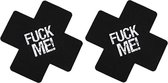 FUCK ME zwarte kruis tepel stickers 1 paar (2 st.) - erotische tepelstickers
