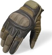 Ademende Motorhandschoenen - Groen - PU Leer - Handschoenen Motor - Maat L - Touchscreen - Bescherming