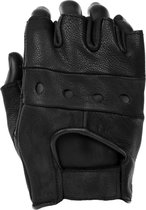 Lederen handschoen zonder vingers zwart polsmof L