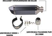 Odisus® Koolstofvezel Uitlaatdemper - 37 CM Demper met Verwijderbare DB-Killer voor Straat-/Sportmotoren en Scooters met 38-51MM Diameter Uitlaatpijp