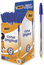 BIC Cristal Original Pennen - Blauw- Medium (1.0mm) - Doos 50 stuks