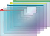 EXXO-HFP #34215 - A5-XL Flexibele Documentenmap met schuifrits - Assorti kleuren rits - 10 stuks (1 pak @ 10 stuks)