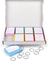 Flashcards 500 stuks A7 - 7.5x10.5cm met perforatie en 10 XL ringen - systeemkaarten