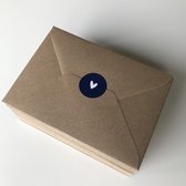 100 C6 Kraft enveloppen met 100 sluitstickers - 11,4 x 16,2 cm -  Gerecyclede enveloppen - Eco-enveloppen