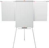 Nobo Classic Nano Clean™ Staal Flipover Met Driepootstatief En Uitschuifbare Armen - Magnetisch Whiteboardoppervlak - Inclusief Nobo Droog-Uitwisbare Marker - Wit