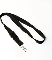 Lanyard - keycord sleutelhanger - zwart - per stuk