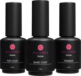 Allures Gellak - Starterspakket - Primer - Base Coat - Top Coat - LED Lamp Nagellak - 7.3 ML