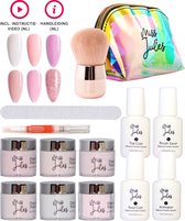 Miss Jules® Complete Set - Dipping Powder Starters Kit - 6 Kleuren Roze - Acryl Nagels Starterspakket