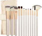 Professionele Make-up Kwastenset - 12 delig - Beige-Goud