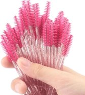 Wegwerp Wimper en Wenkbrauw Borsteltjes - Mascara Borsteltjes - 10 stuks - Roze