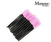 Mowny beauty - Wimperborstel - Wegwerp wimperborsteltjes - Mascara borsteltjes - Wenkbrauwborstel - Spoolies - Roze - 10 stuks - Wimperextension borsteltjes - Wenkbrauw borsteltjes