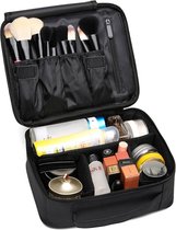 Make-up koffer - Cosmetica Koffer - Visagie Opbergtas - Beauty Organizer met verstelbare vakken - Zwart