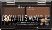 Rimmel London Brow this way Eyebrow kit - 002 Brown - Wenkbrauwpoeder