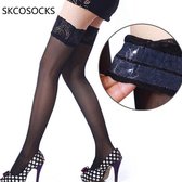Sexy lingerie Kousen - Sexy kousen met brede kantrand - Lingerie Panty - Zwart