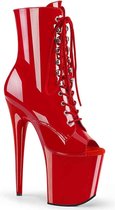 Pleaser Plateau Laarzen, Paaldans schoenen -41 Shoes- FLAMINGO-1021 Paaldans schoenen Rood