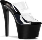 Pleaser Muiltjes -39 Shoes- SKY-302 Paaldans schoenen Zwart/Transparant
