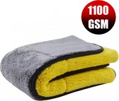 Auto Droogdoek Microvezeldoek (watermagneet) 45 x 38 cm geel/grijs 1100 GSM Extra Dik