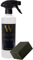Waxximo Tyre Shine inclusief gratis vinly spons - Bandenglans - Bandenzwart - Tyre shine - Banden Spray - Bumperglans - Verweert Kunststof weer diep zwart